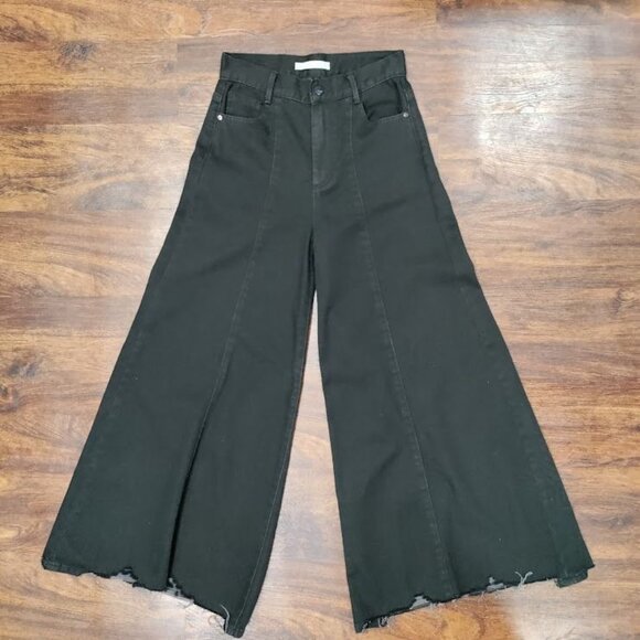 Tractr Grunge Skater 90s Y2k High Waisted Frayed Hem Denim Flare Jeans Girls' 24 - Picture 3 of 13